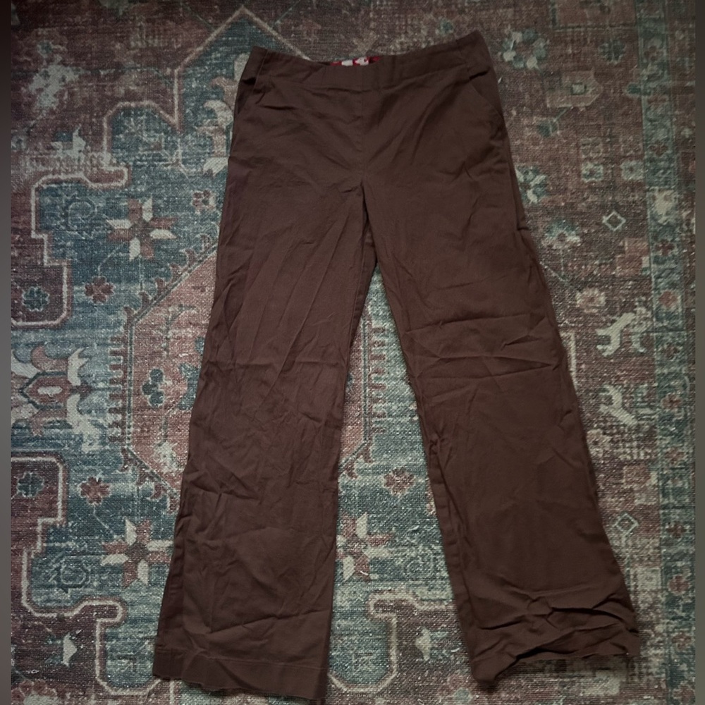 Brown Wide-Leg Pants